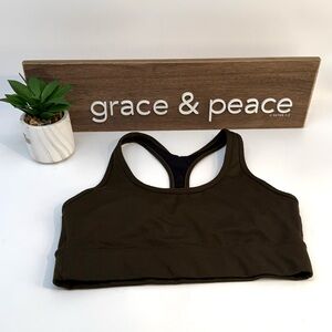 GAPFit Black and‎ Olive Racerback Bra Sz S